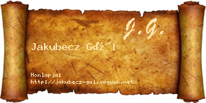 Jakubecz Gál névjegykártya